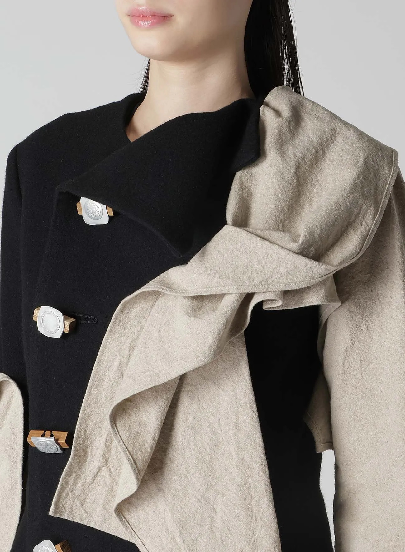L SLV DRAPE DETAIL COAT