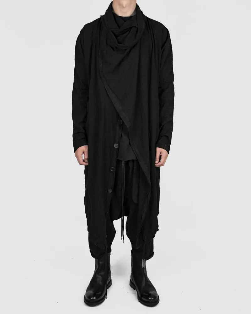 Lightweight oversized cotton coat black