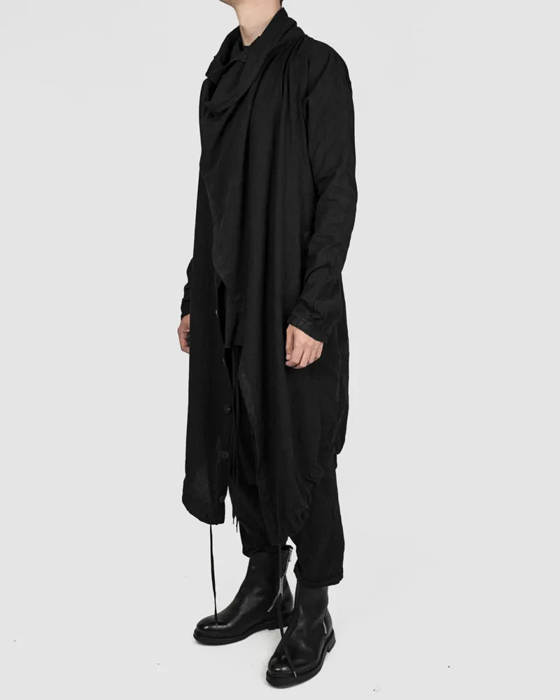 Lightweight oversized cotton coat black
