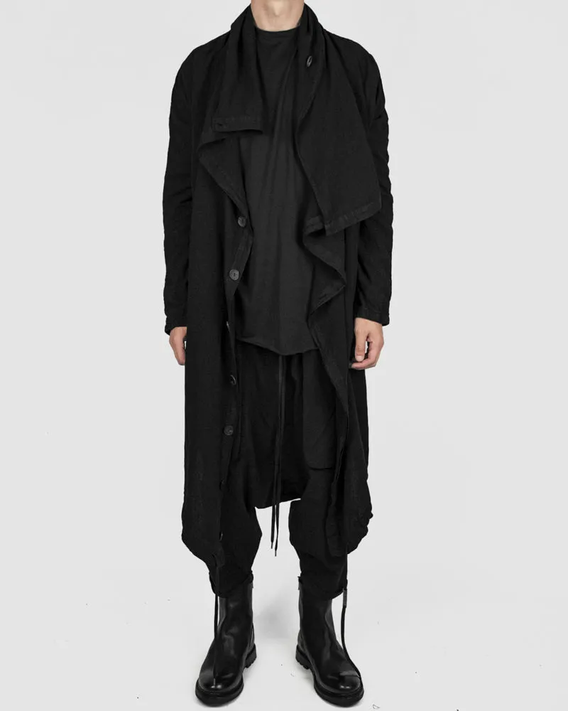 Lightweight oversized cotton coat black
