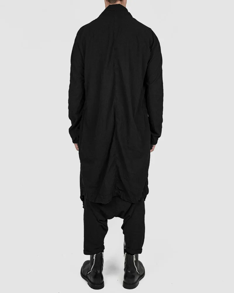Lightweight oversized cotton coat black