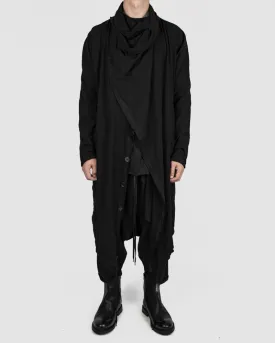 Lightweight oversized cotton coat black