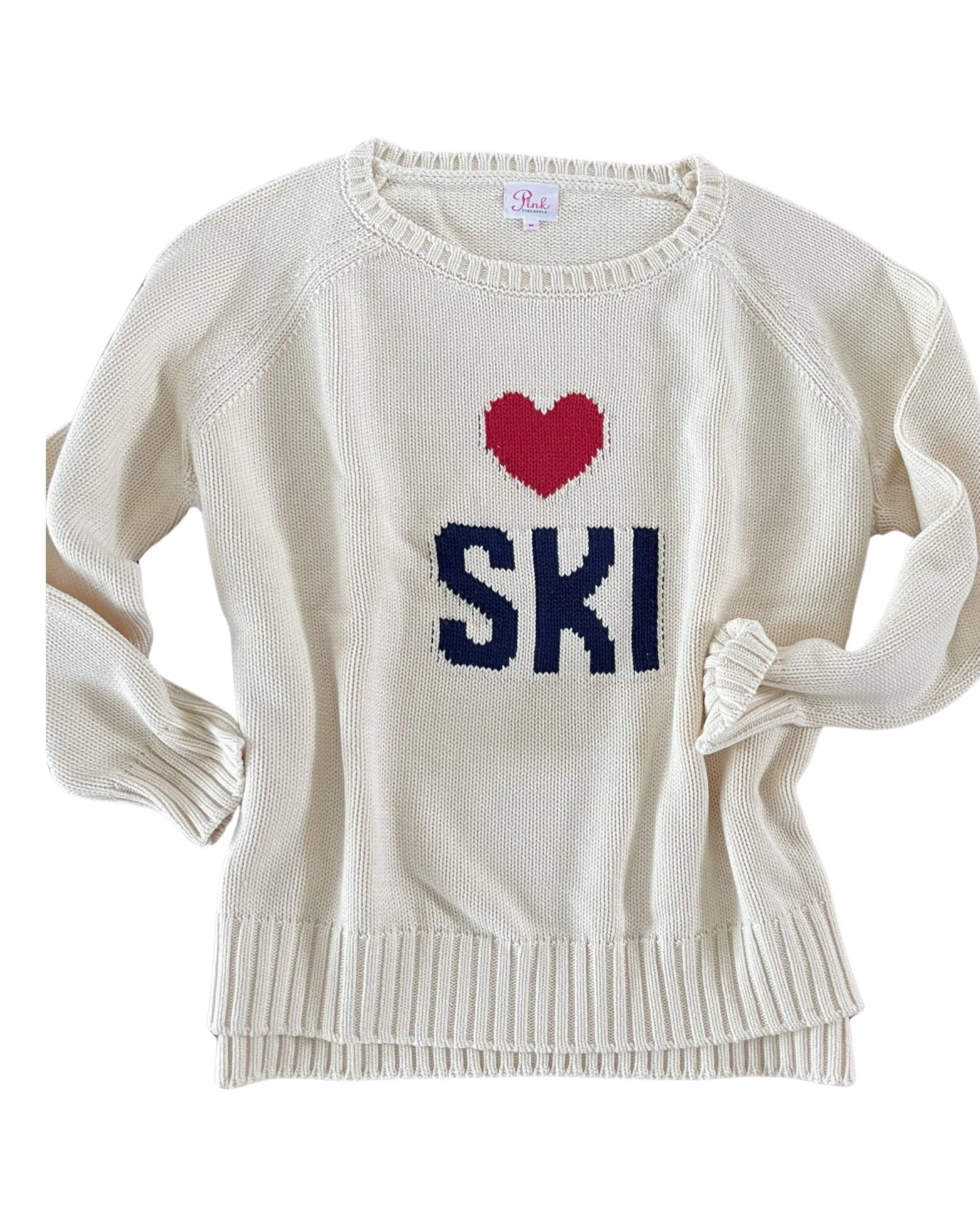 Love Ski 100% Cotton Cozy Cabin Sweater