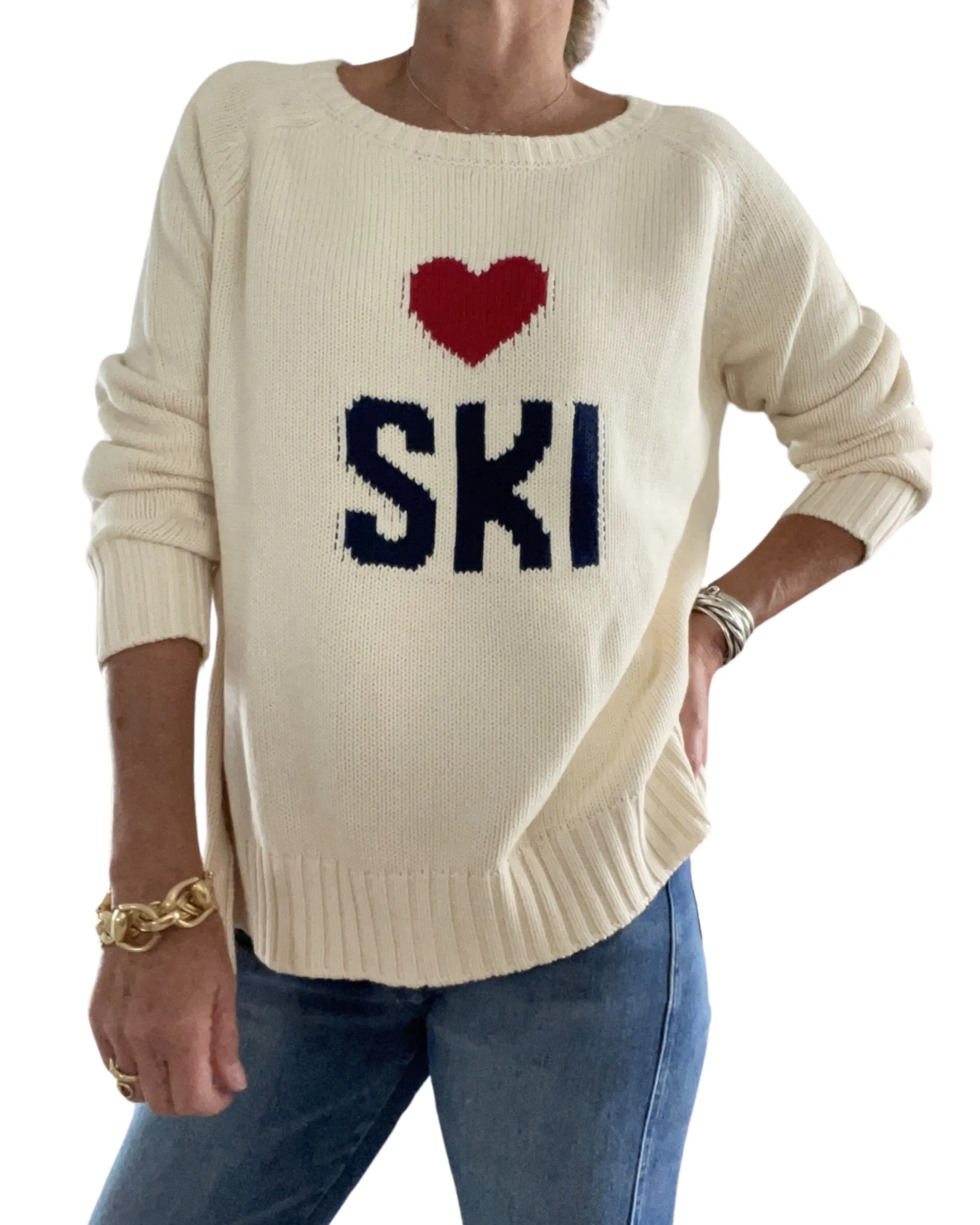 Love Ski 100% Cotton Cozy Cabin Sweater