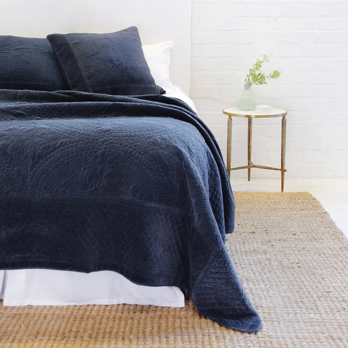 Marseille Navy Coverlet Collection by Pom Pom at Home
