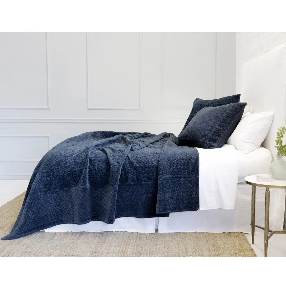 Marseille Navy Coverlet Collection by Pom Pom at Home