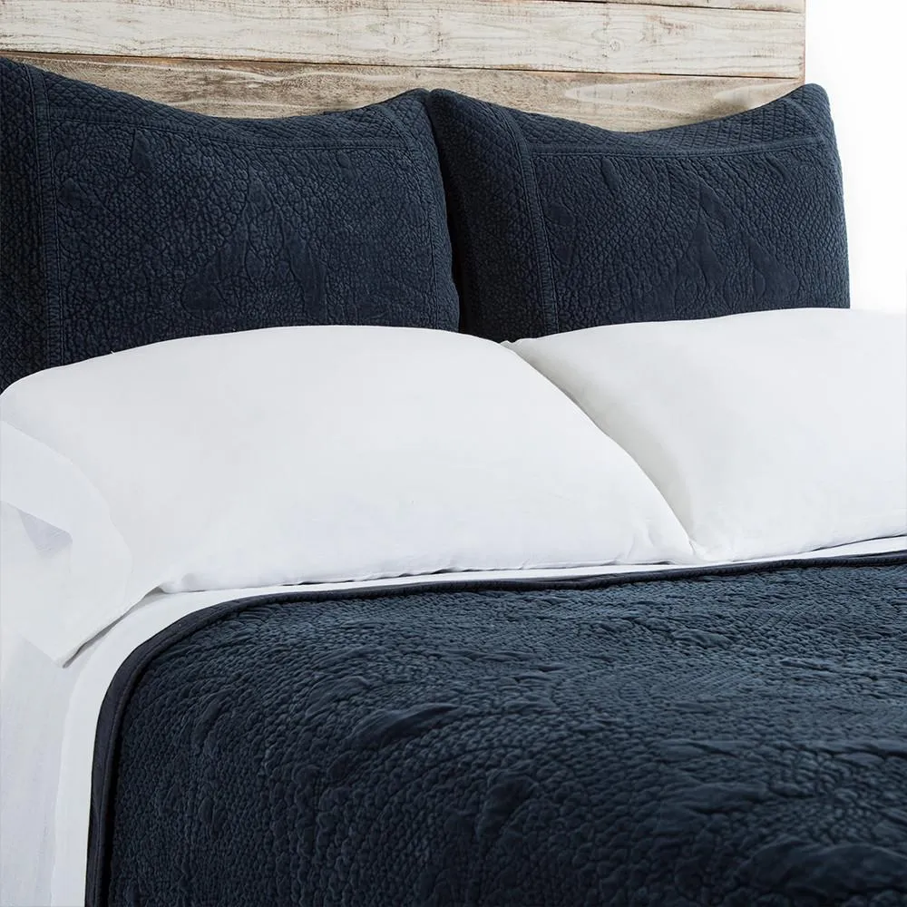 Marseille Navy Coverlet Collection by Pom Pom at Home