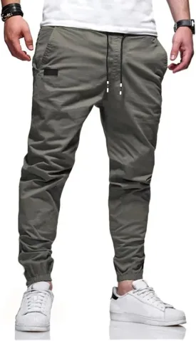 Men's Outdoor Jogging Casual Pants Slim Cargo Workout for Running Sweatpants Hiking