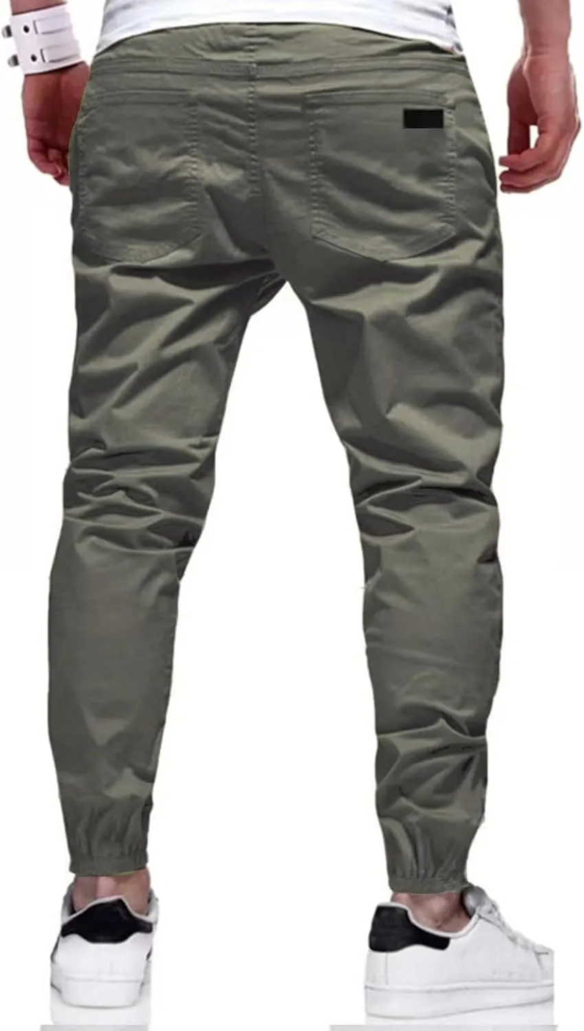 Men's Outdoor Jogging Casual Pants Slim Cargo Workout for Running Sweatpants Hiking