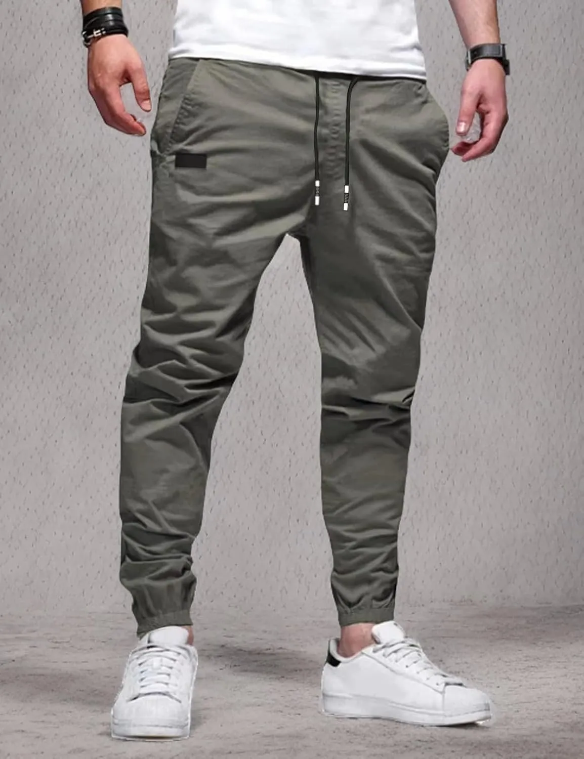 Men's Outdoor Jogging Casual Pants Slim Cargo Workout for Running Sweatpants Hiking