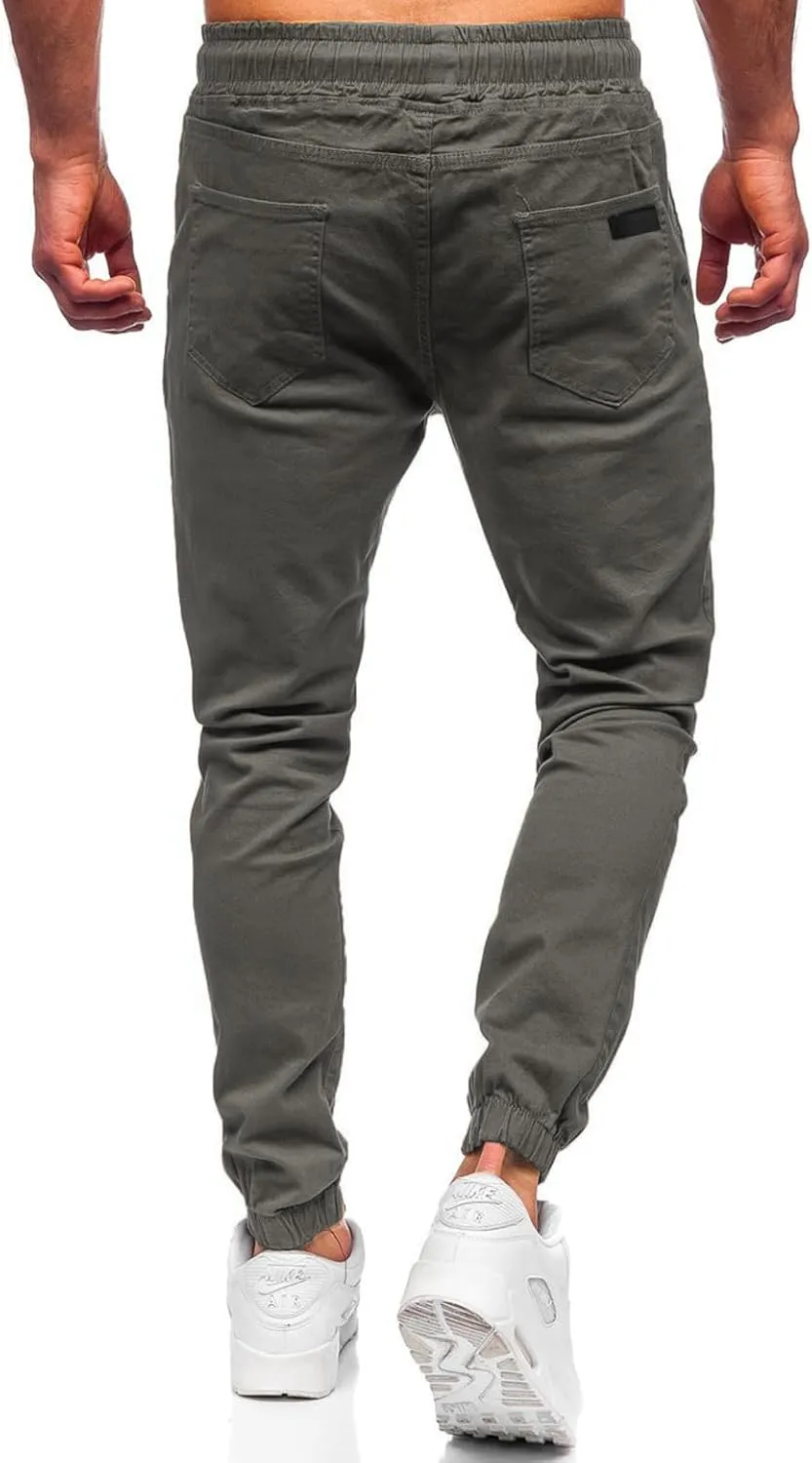 Men's Outdoor Jogging Casual Pants Slim Cargo Workout for Running Sweatpants Hiking