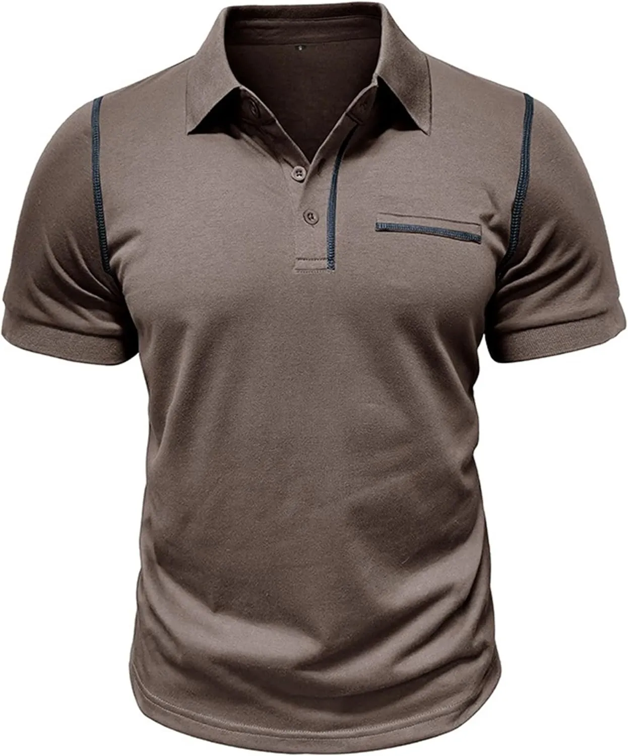 Men's Short Sleeve Solid Summer Polo T-Shirts Casual Lapel Outdoor Tees Soft Comfort Golf T-Shirt