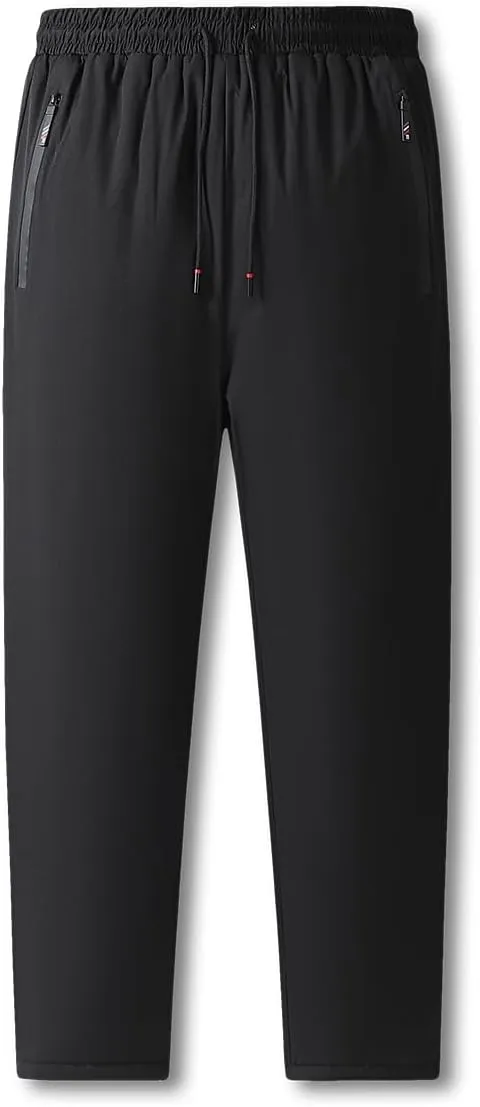 Mens Winter Pants Sherpa Lined Sweatpants Fleece Warm Jogger for Snowsport, Outdoor, Snow Cleaning