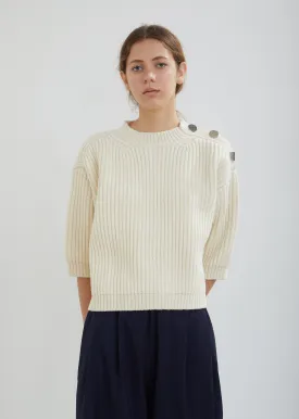 Moore Shoulder Buttoned Crew Neck Sweater