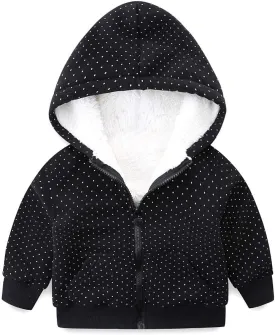 Mud Kingdom Boys Girls Full-Zip Hooded Sweatshirt Fur Lined Funny Pattern 6 Months-8 Years