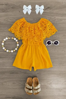Mustard Lace Romper
