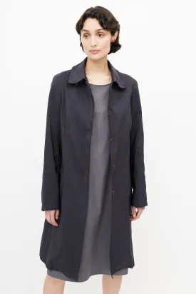 Navy Silk Lightweight Coat