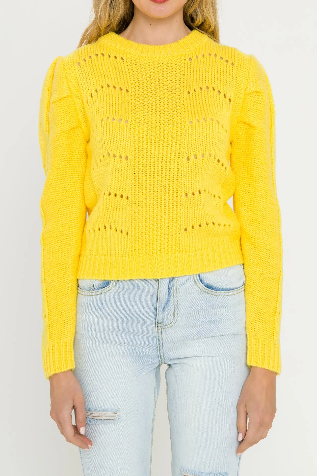 Pleated Long Sleeve Sweater