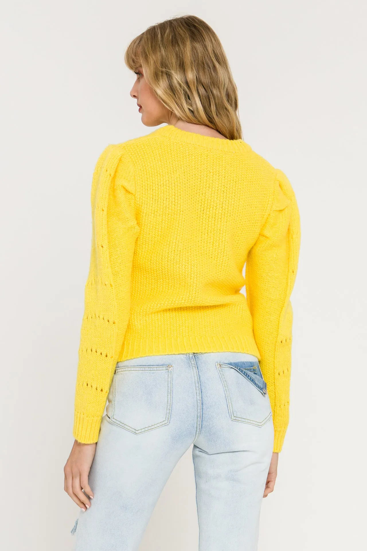 Pleated Long Sleeve Sweater