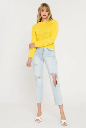 Pleated Long Sleeve Sweater