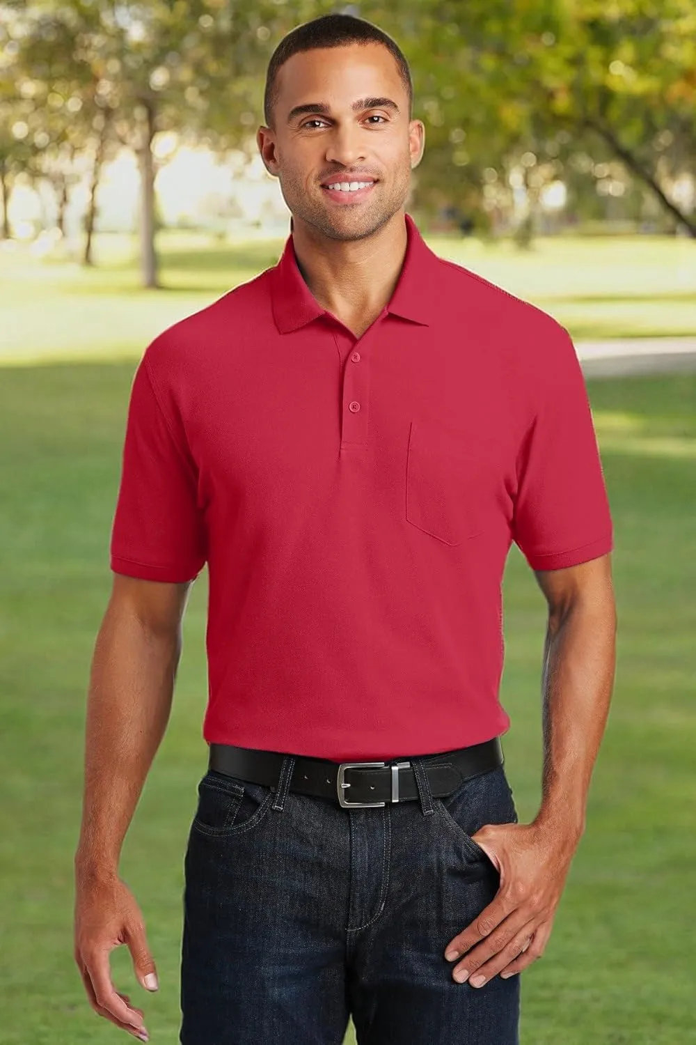 Port Authority Core Classic Pique Pocket Polo
