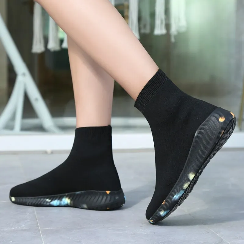 Purpdrank - Women's Short Boots, High Elasticity, Fashionable, Lightweight Casual Shoes