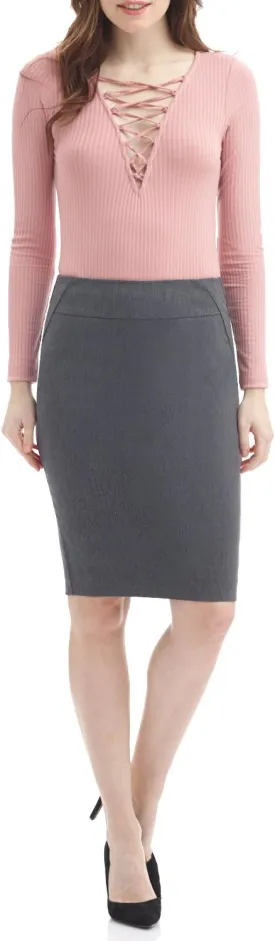 Rekucci Women's Ease into Comfort Fit Perfect Midi Pencil Skirt