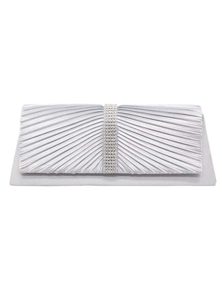 Rhinestone Folds Chain Clutch Bag Evening Bag