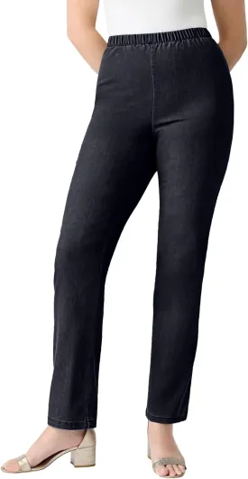 Roaman's Women's Plus Size Straight-Leg Comfort Stretch Jean