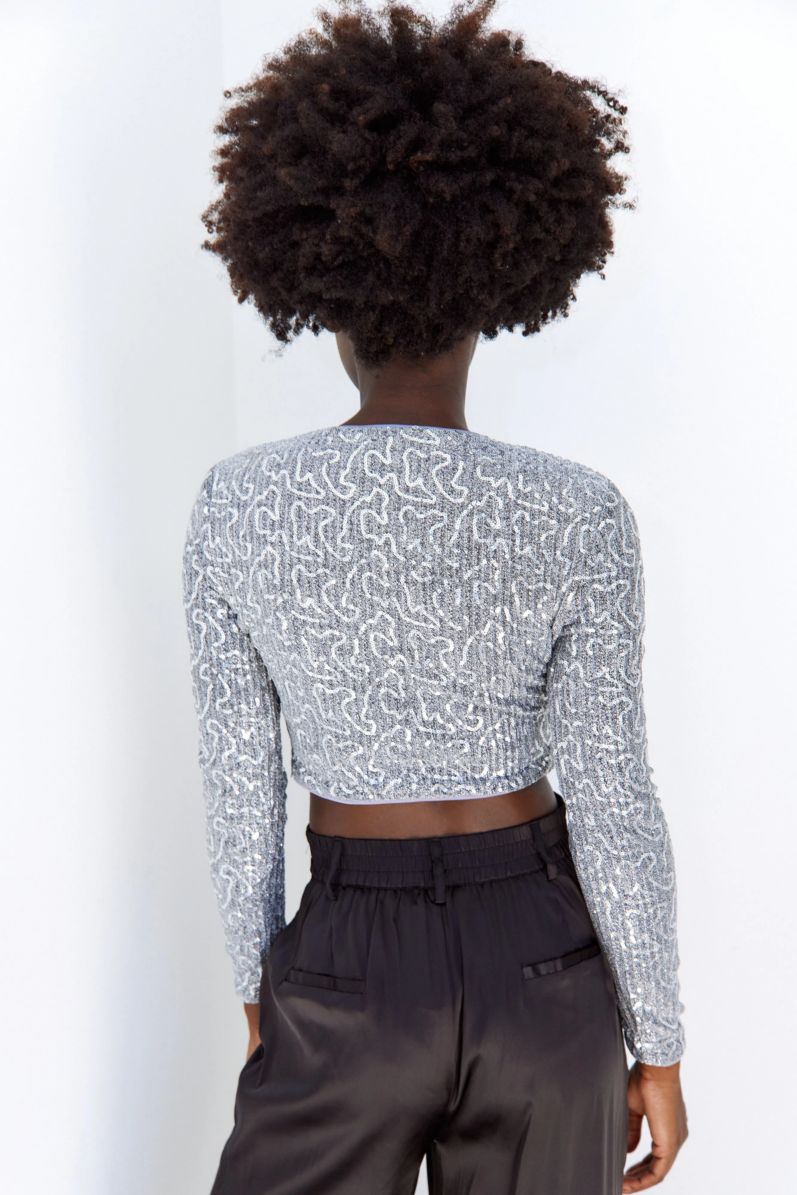 SALE - Bree Front Twist Sequin Top