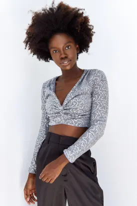 SALE - Bree Front Twist Sequin Top
