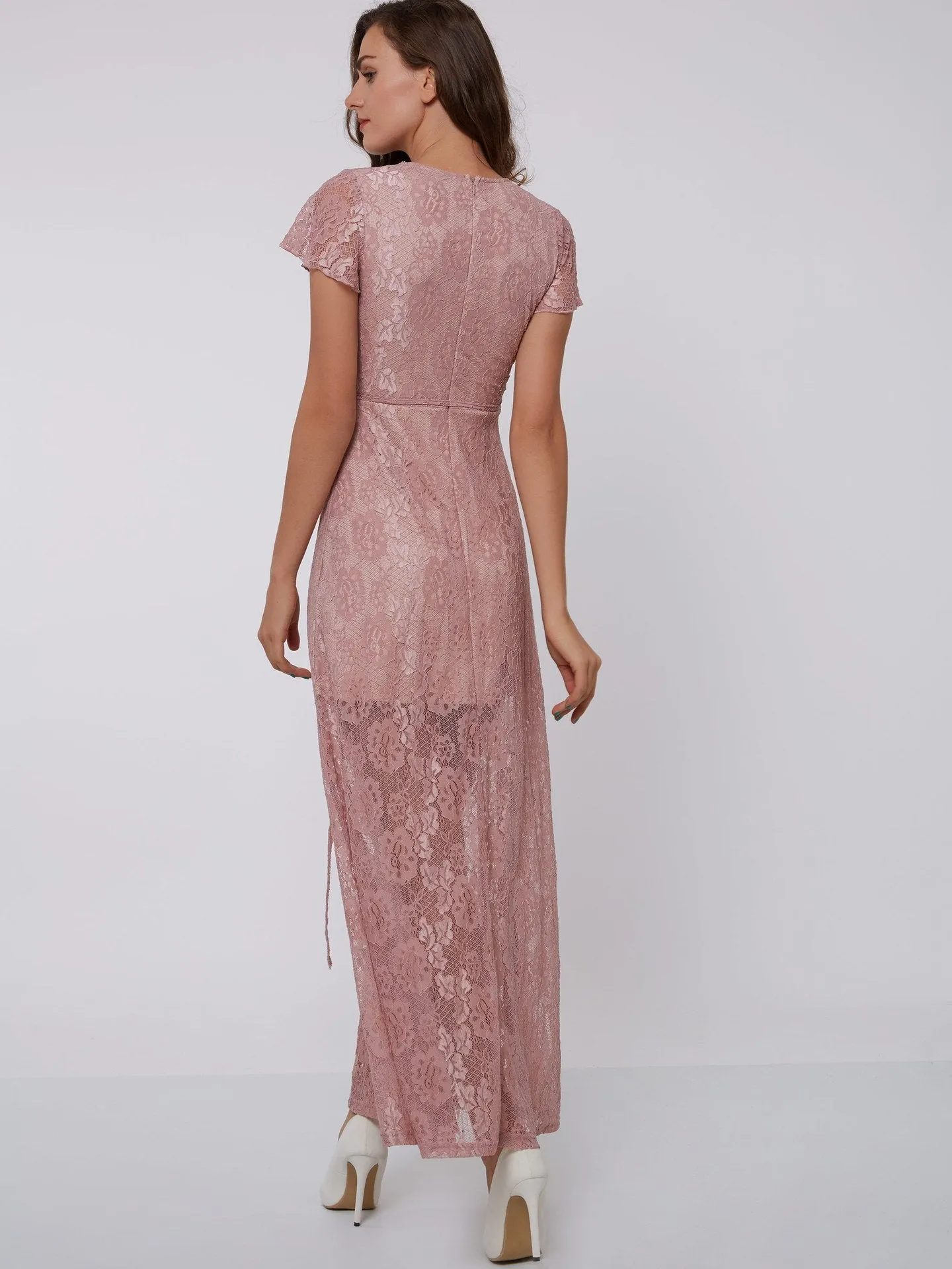 Sexy Pierced Lace Bridesmaid Dress
