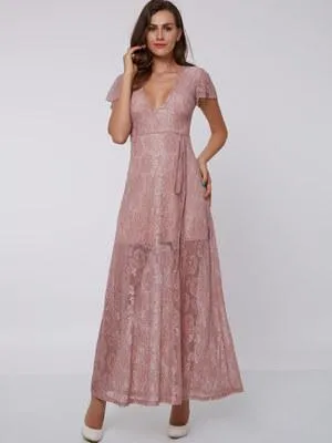 Sexy Pierced Lace Bridesmaid Dress