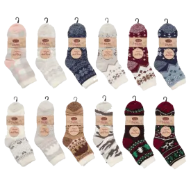 Socks-Ladies Clear Creek Feathered Aloe Lined Comfort Cabin Sock
