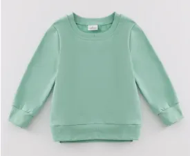 SOLID PASTEL GREEN CREWNECK TOP - PRESALE