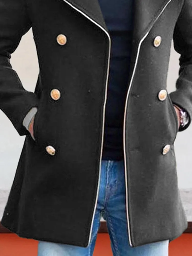 Trendy Lapel Double-breasted Coat