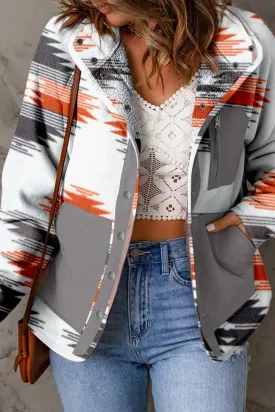Vibrant Aztec Fleece Patchwork Jacket