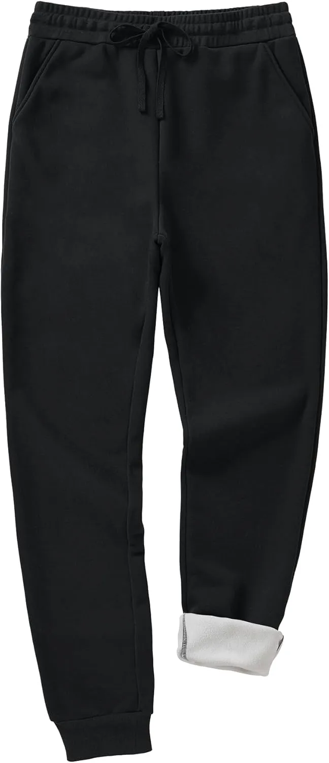 Weintee Men's 36" Inseam Tall Fleece Sweatpants Sherpa Lined Pants Long Joggers