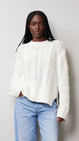 White Cotton Cable Jumper