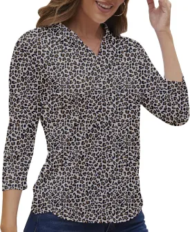 Women's Polo Shirt 3/4 Long Sleeve Golf Quick Dry T Shirts UPF 50  Athletic Casual Work Shirts Tops for Women