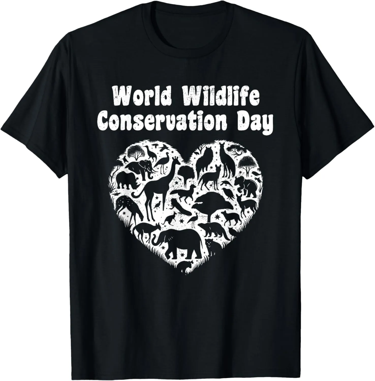 World Wildlife Conservation Day Animal Protection Grunge T-Shirt
