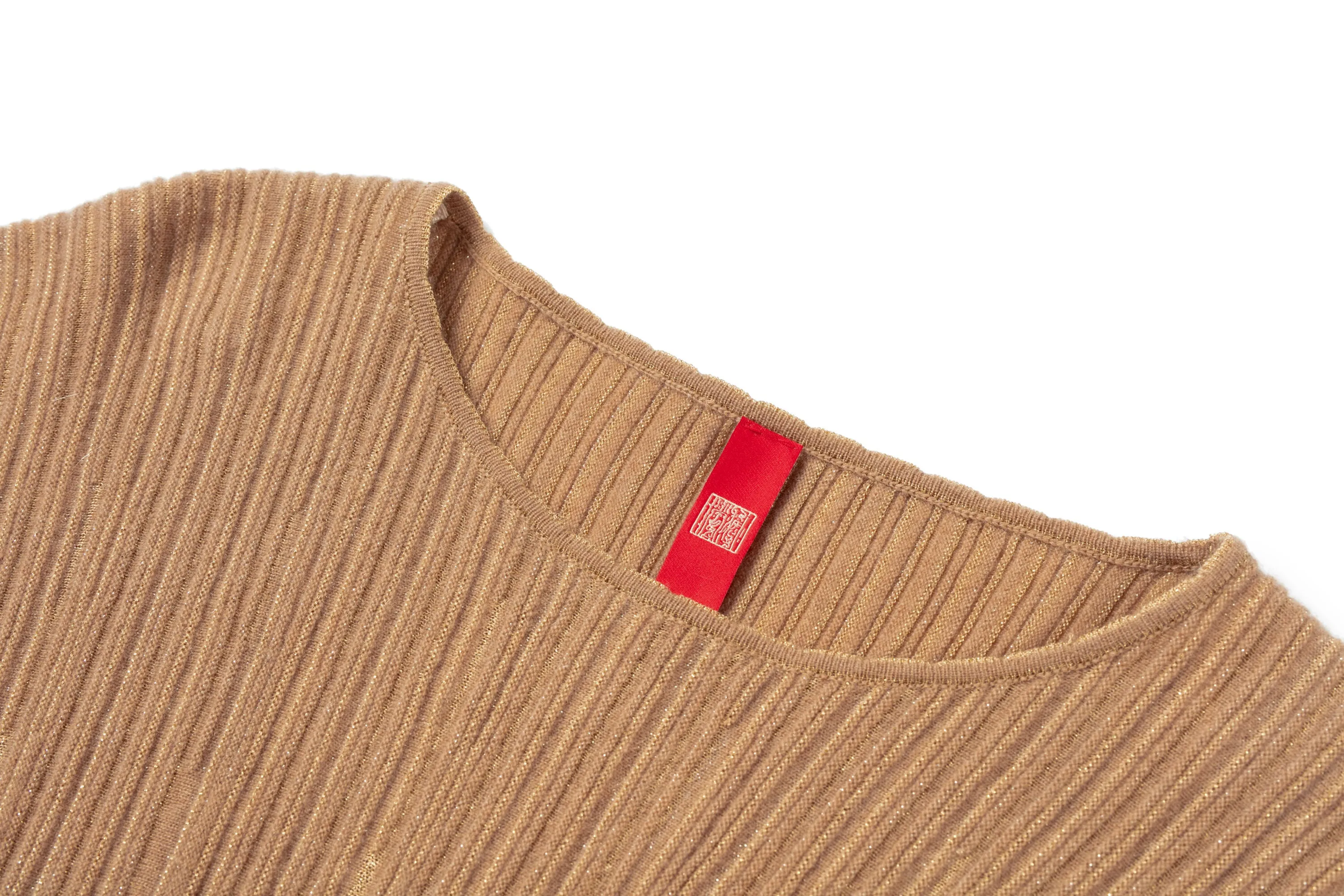 YAYING Puff Sleeve Textured Knited Top